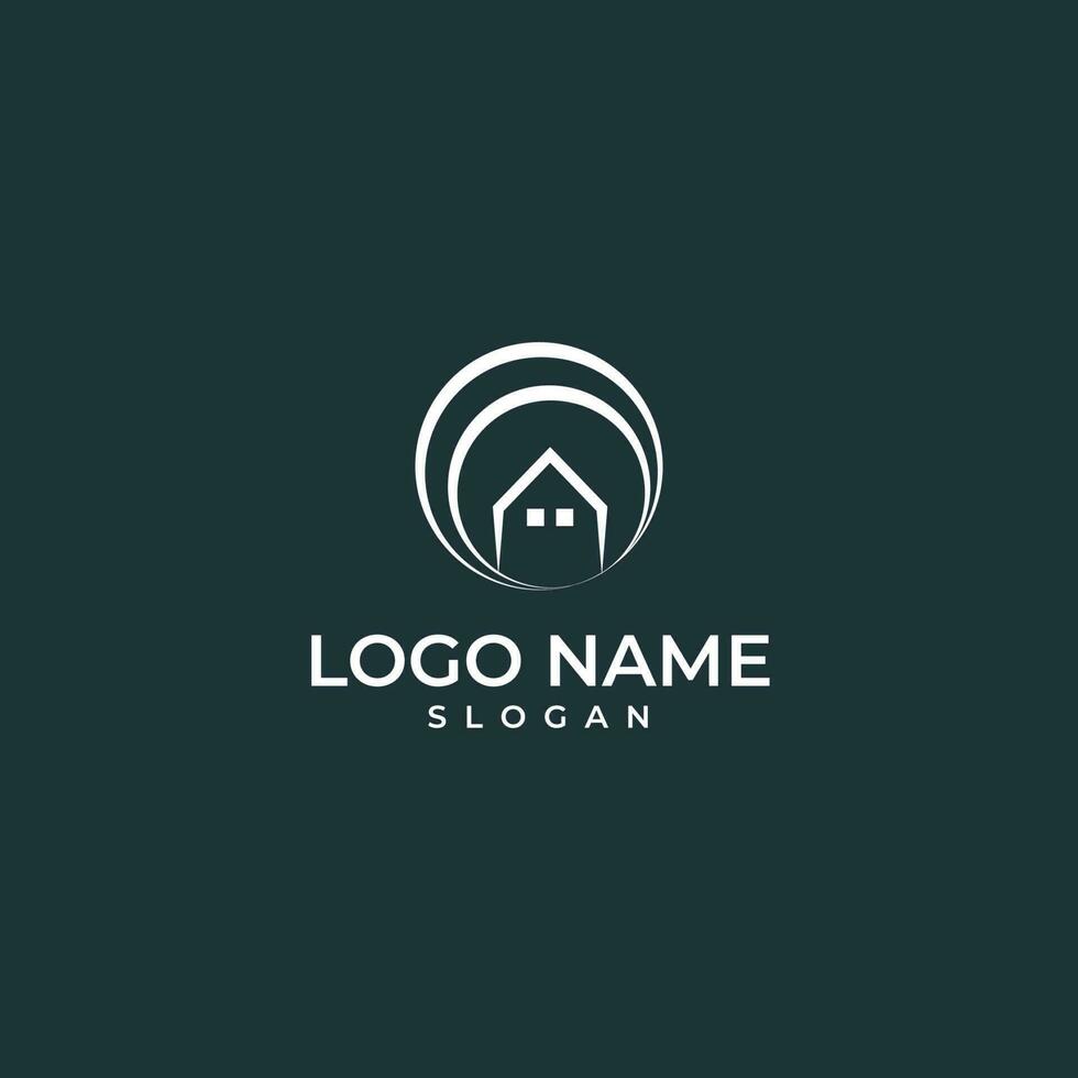 modern minimalistische bedrijf echt landgoed logo vector. huis illustratie met een circulaire lijn combinatie. vector illustratie. elegant logo