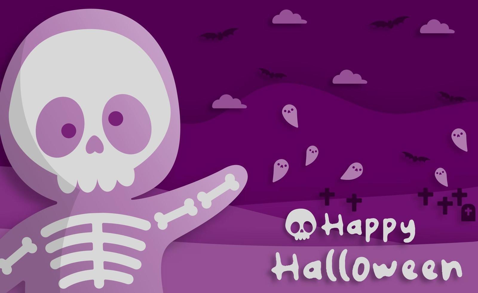 happy halloween-feest in papieren kunststijl vector