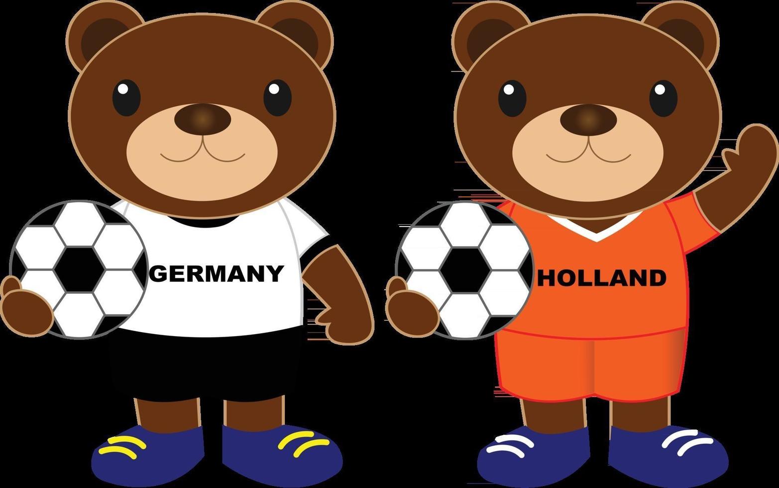 beren voetbalteam duitsland holland vector