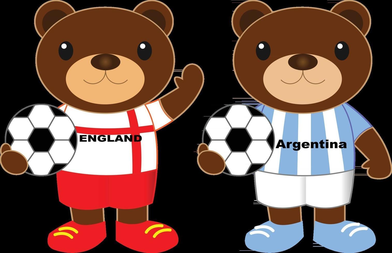 beren voetbalteam engeland argentinië vector