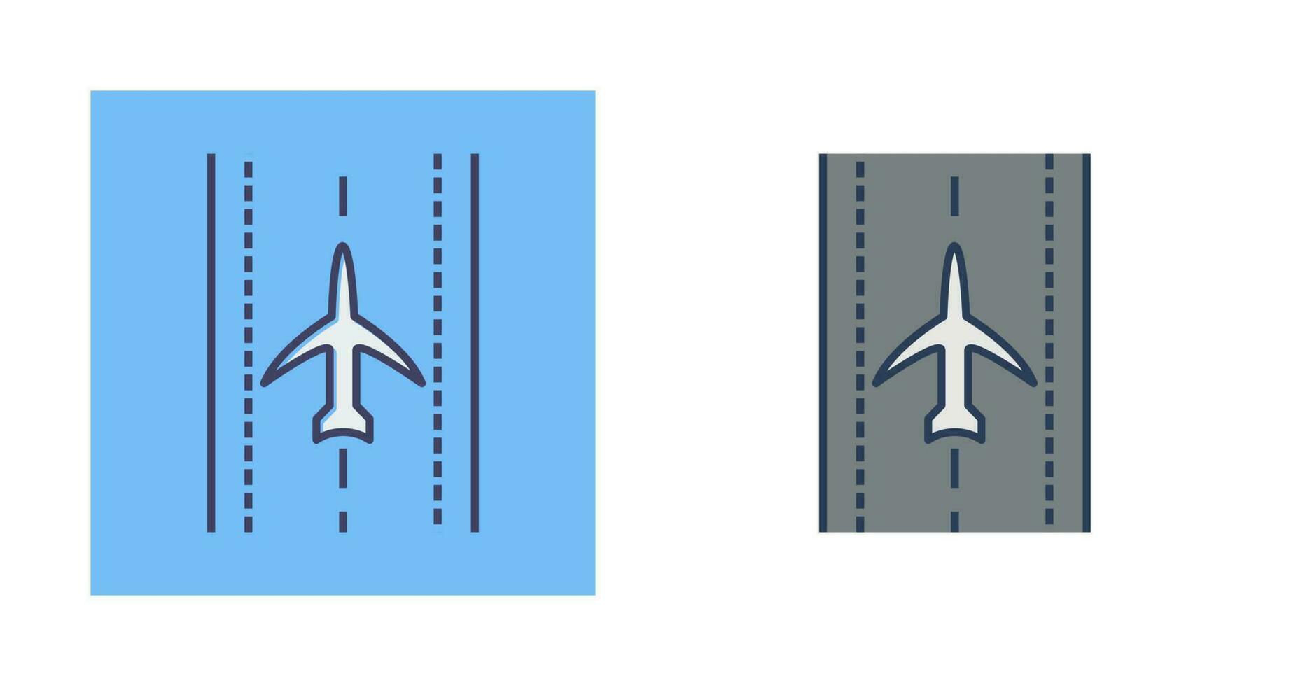 vlak Aan landingsbaan vector icoon