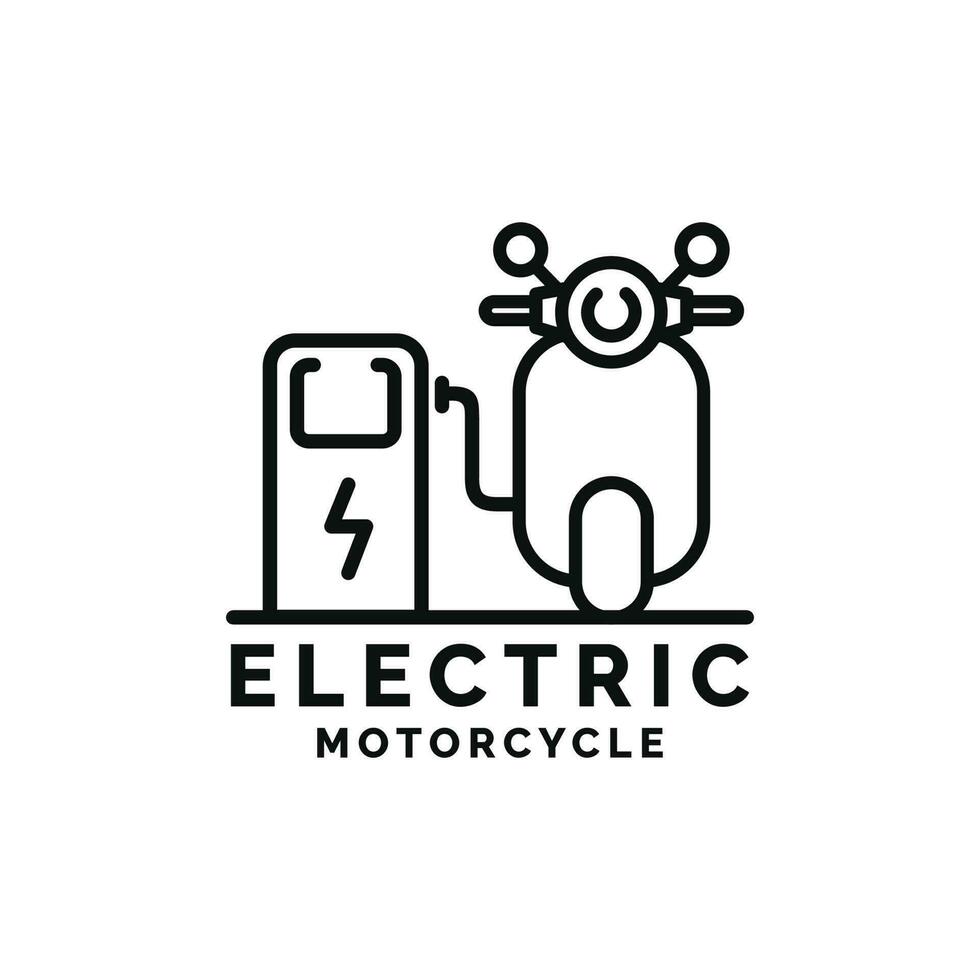 elektrisch motorfiets logo ontwerp vector