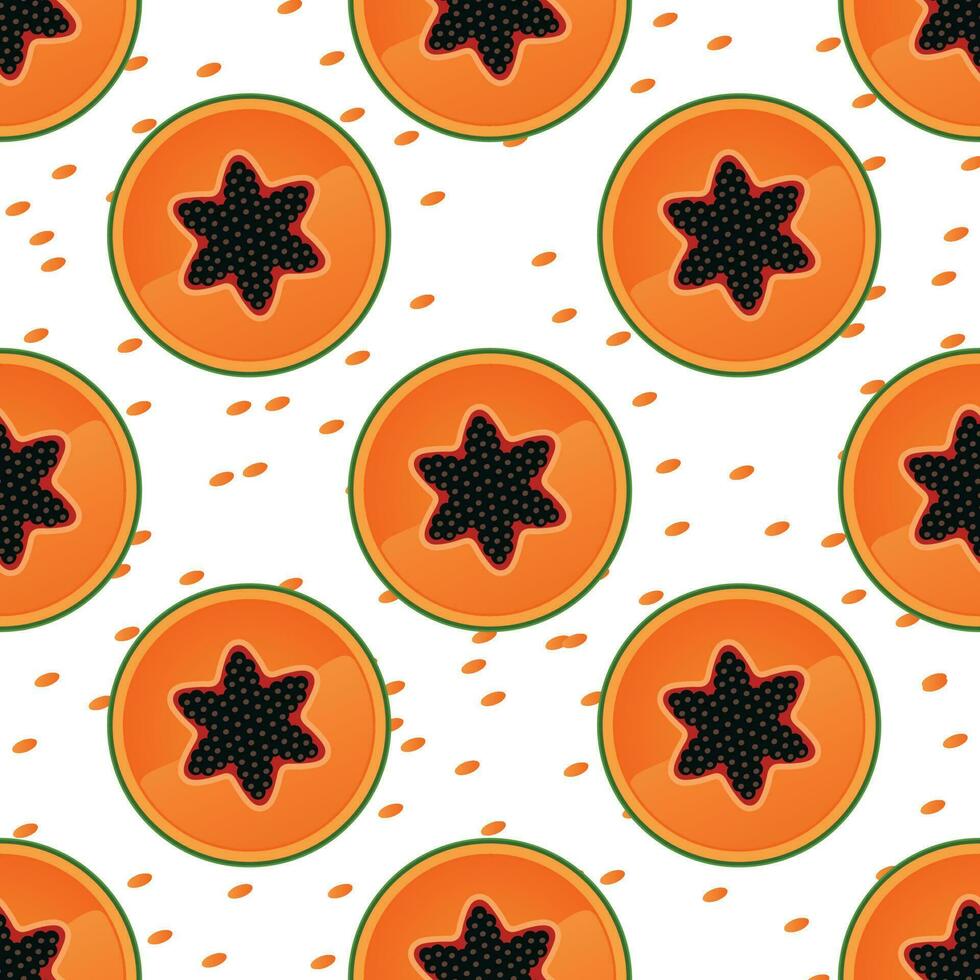 vector plak van papaja fruit naadloos patroon