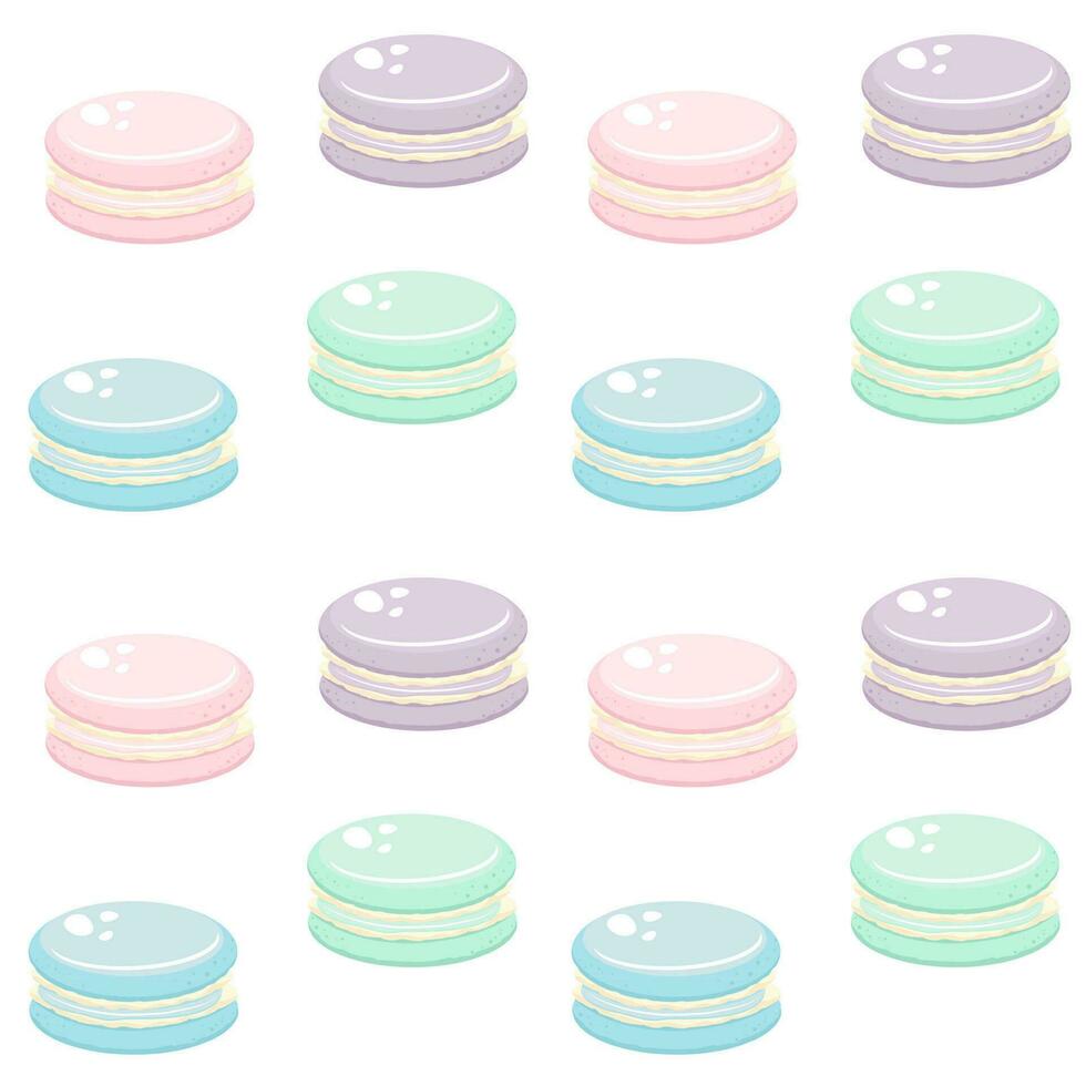 naadloos patroon met kleurrijk bitterkoekjes koekjes Aan wit. vector