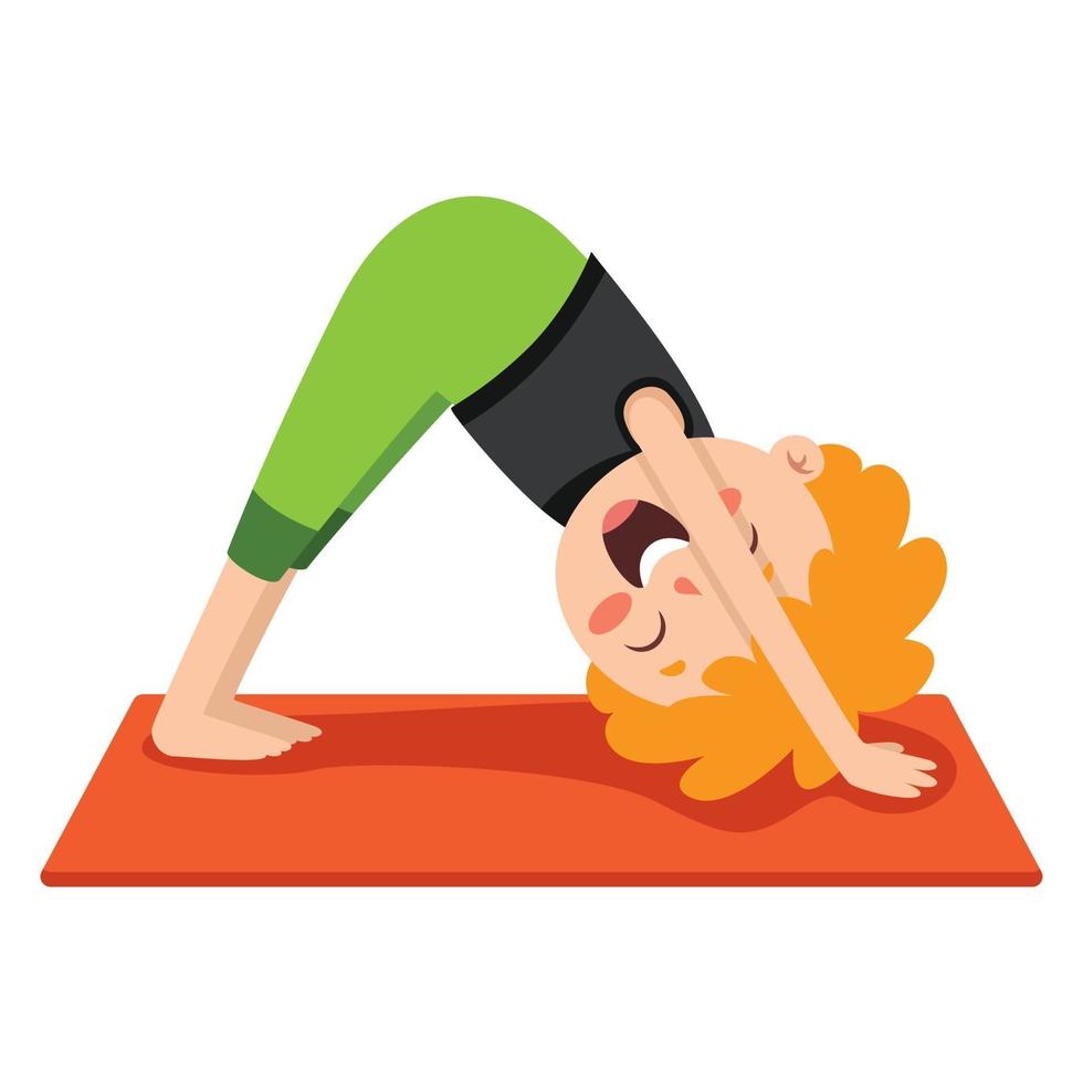 grappige jongen in yoga pose vector