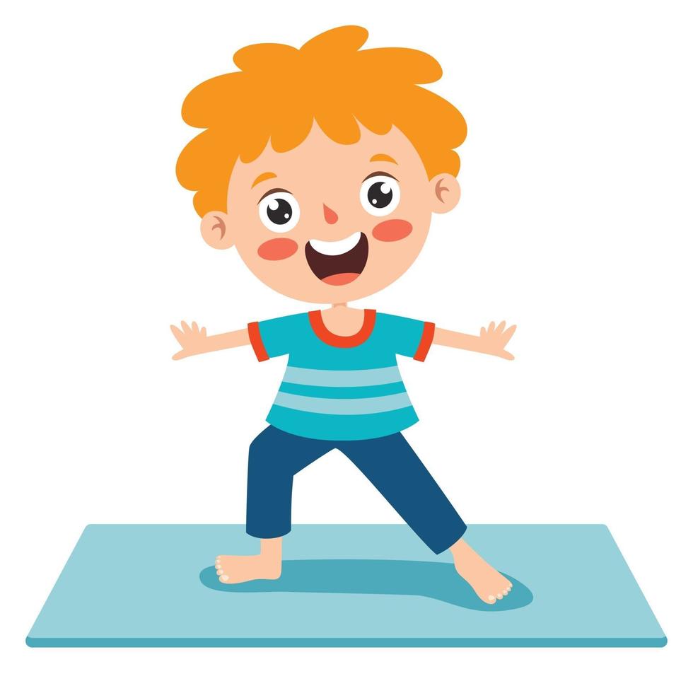 grappige jongen in yoga pose vector
