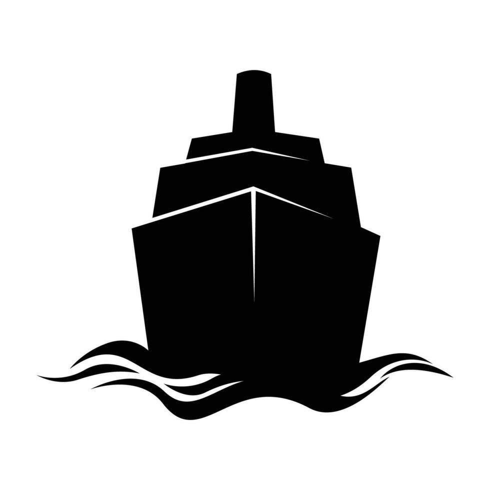 lading schip silhouet ontwerp. houder schip teken en symbool. vector