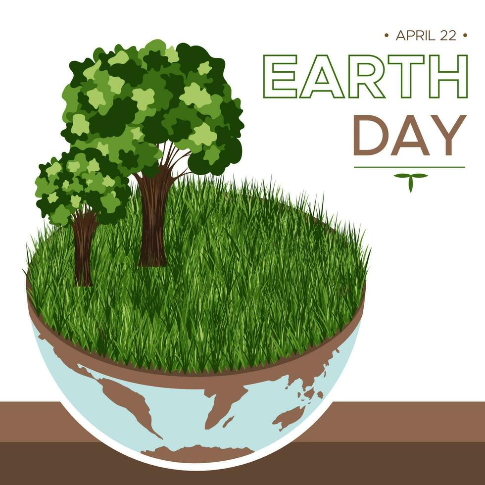 gelukkig aarde dag banier - vector vlak eco illustratie van een milieu concept naar opslaan de wereld. concept visie Aan de thema van besparing de planeet. geschikt voor groet kaart, sociaal poster.