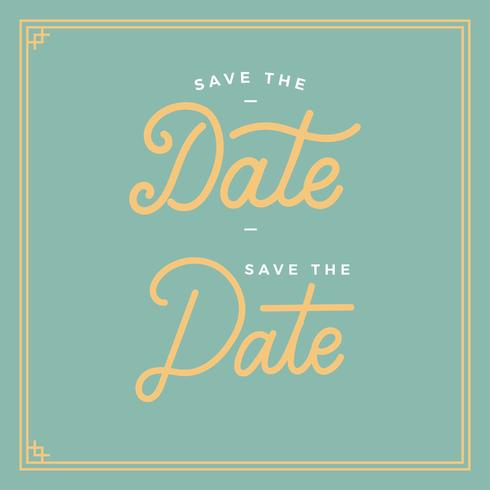 Save the Date Typography Vector