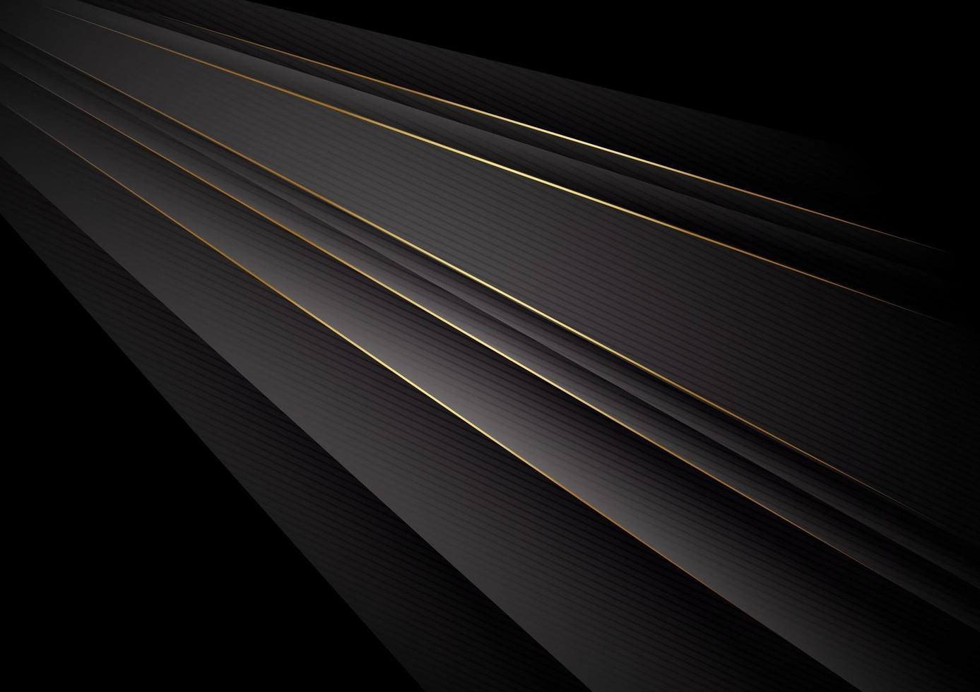 abstracte donkere zwarte kleur achtergrond overlappende lagen gouden lijnen met kopie ruimte voor tekst vector