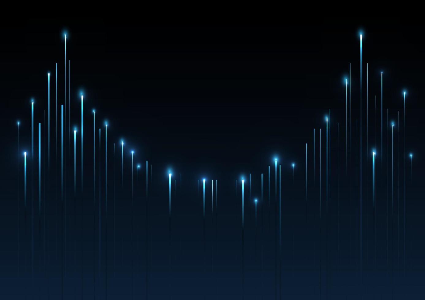 abstracte verticale streeplijnen met lichteffect op donkerblauwe achtergrondtechnologiestijl vector
