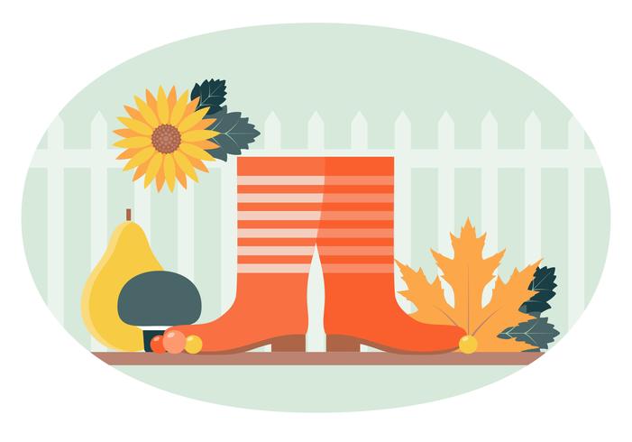 Vector herfst elementen en illustratie