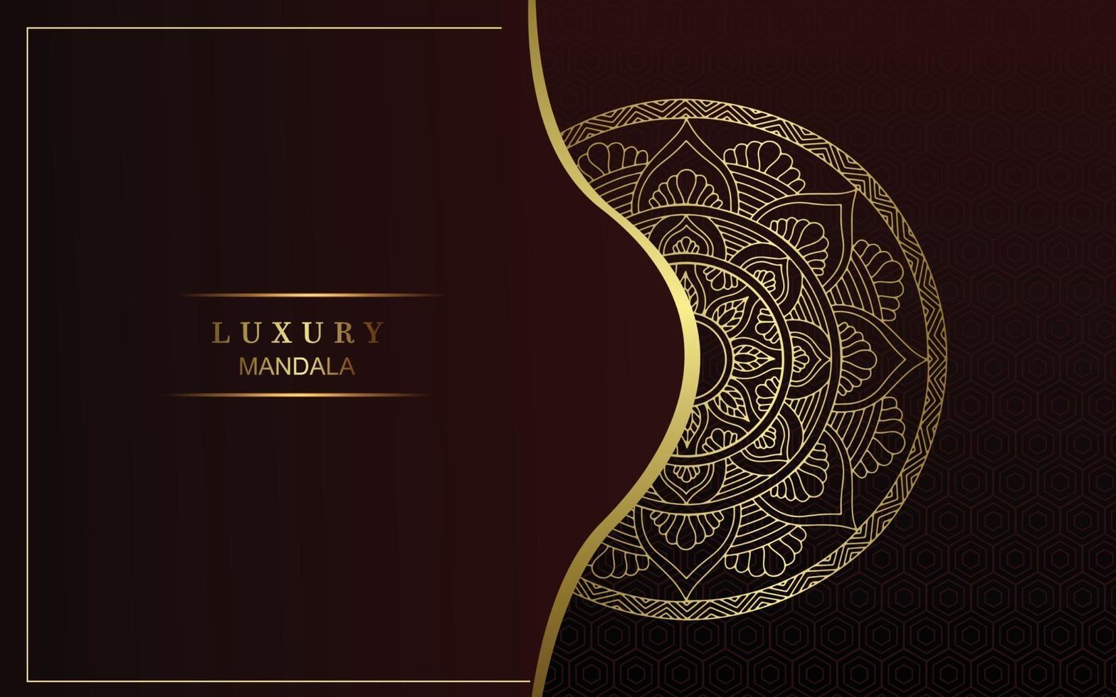 luxe gouden mandala sierlijke achtergrond vector