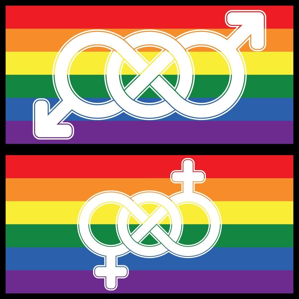 lgbt-symbool verenigd door oneindigheid vector