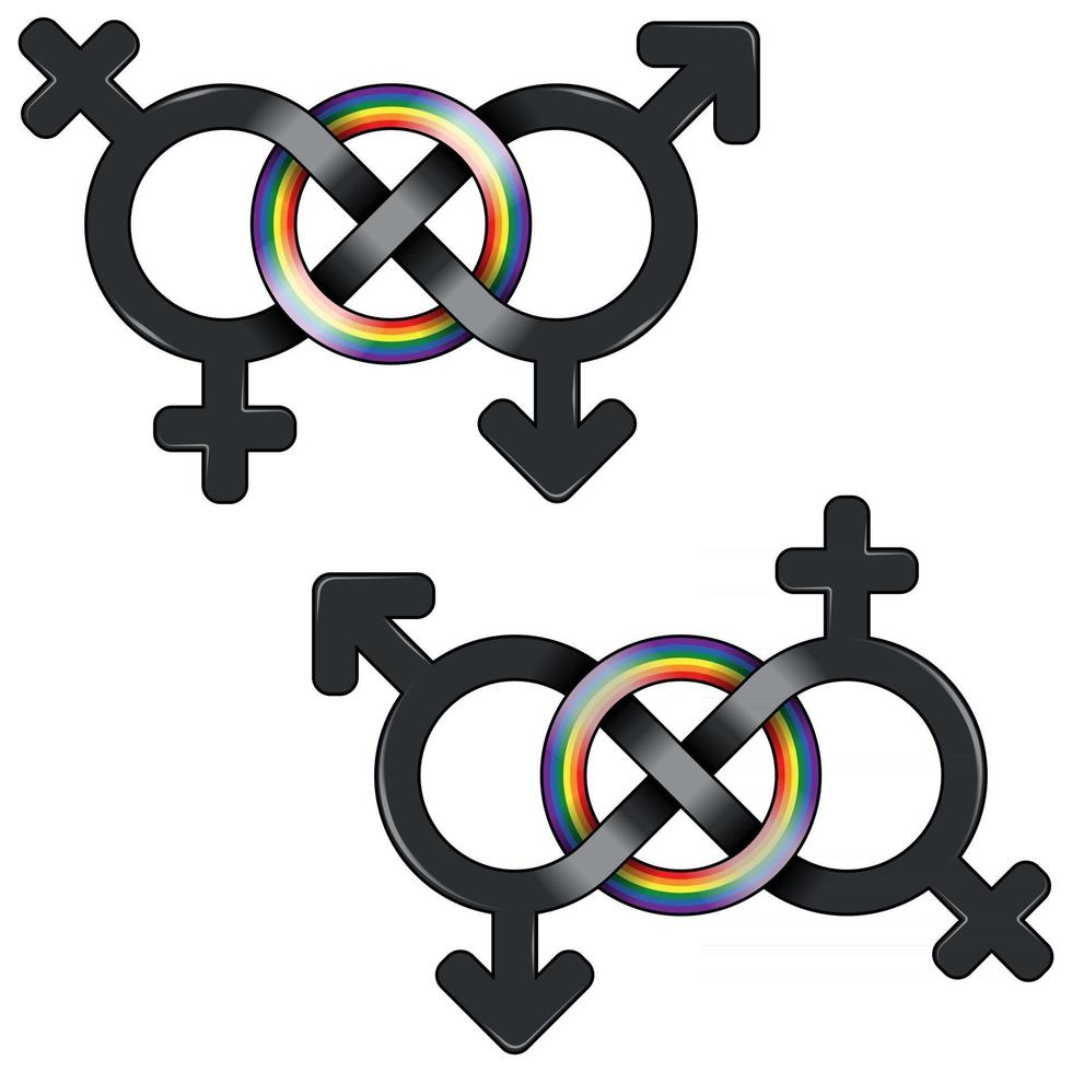 lgbt-symbool verenigd door oneindigheid vector