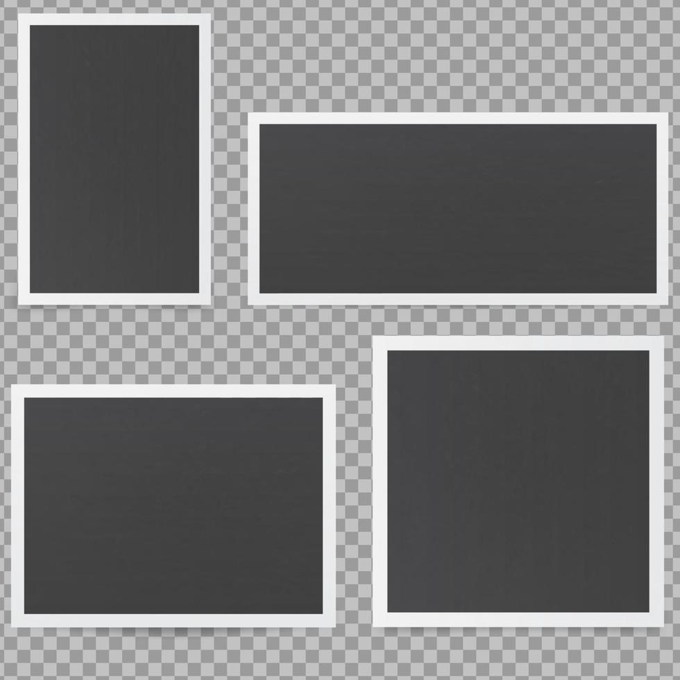 mockup van frames in zwarte fotolijsten in retro-stijl vector