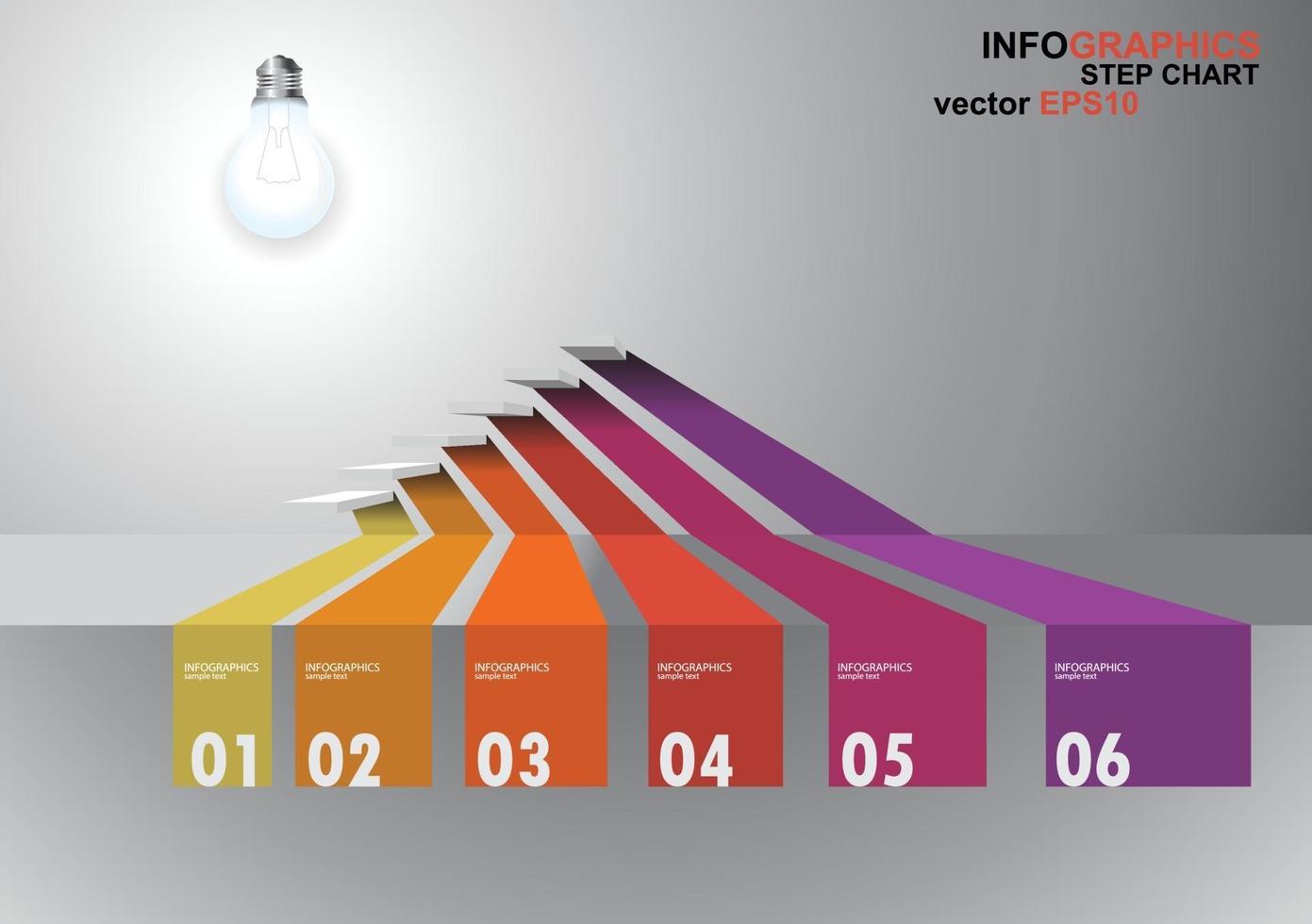 Stap-infographics in 3 dimensies vector