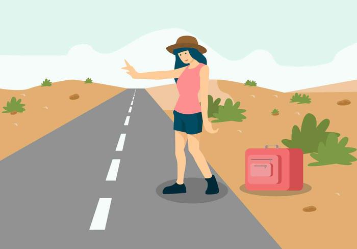 Hitch Hiker Vector Illustratie