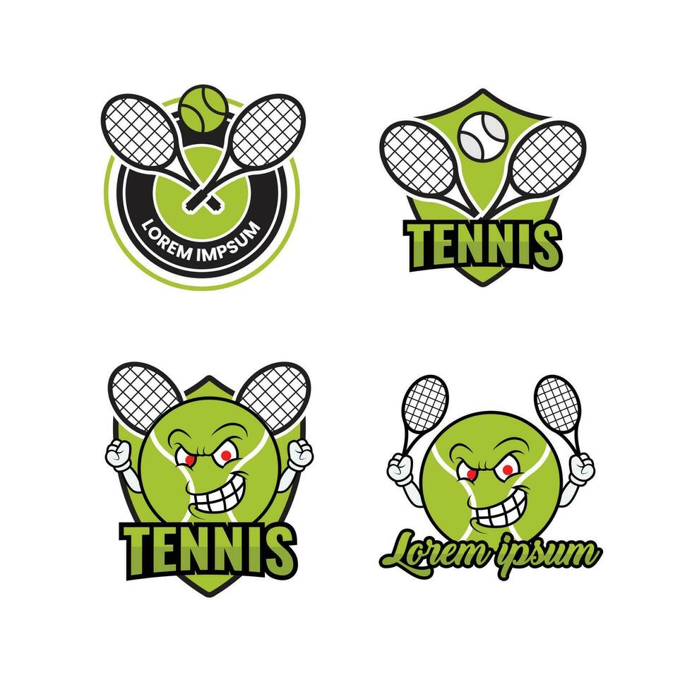 tenis logo ontwerp verzameling sport groen vector