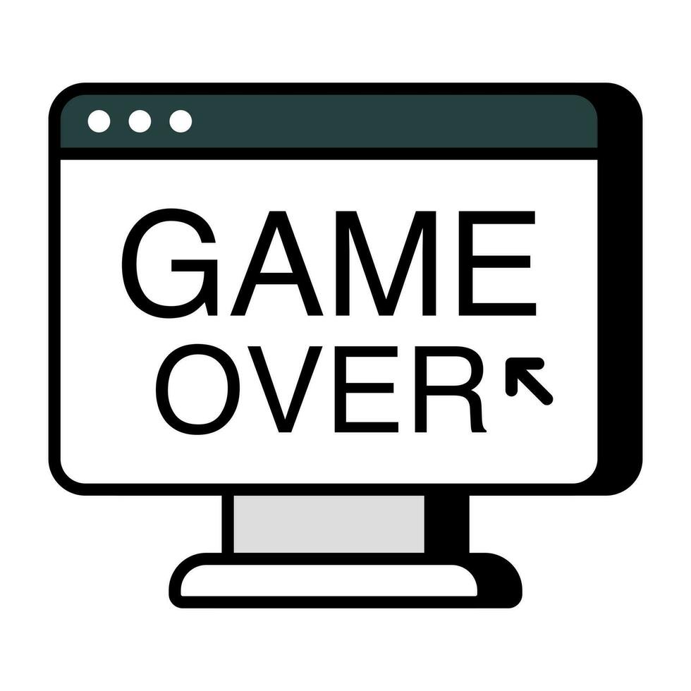 een plat ontwerp, icoon van game over vector