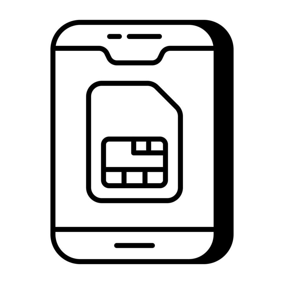 een creatief ontwerp icoon van mobiel sim vector