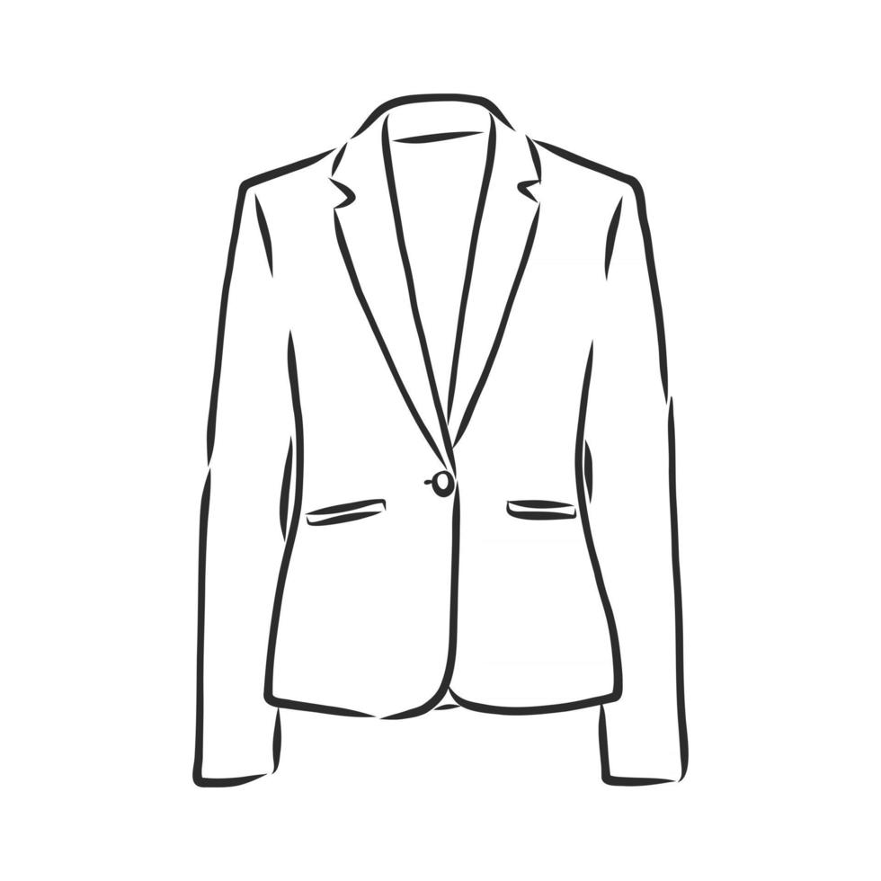 vector illustratie van vrouwen blazer vrouwen klassieke pak jas vector schets illustratie