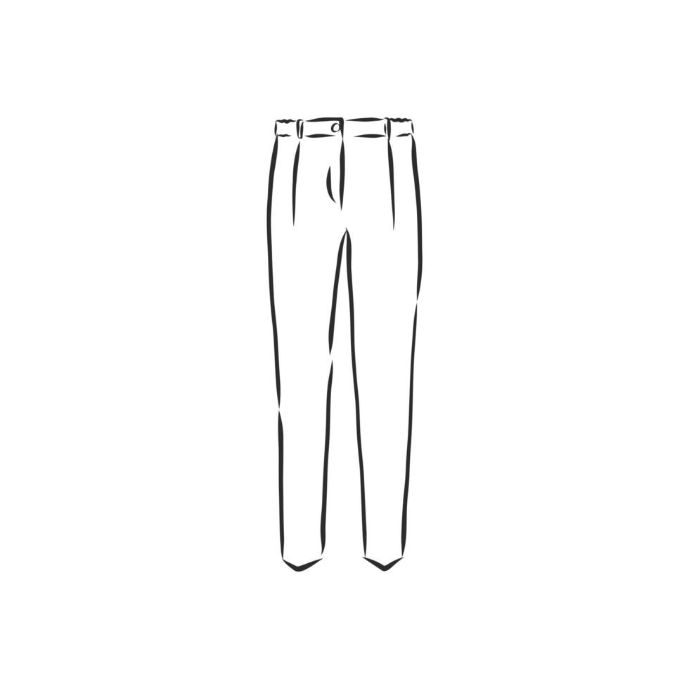technische schets van broek klassieke broek vector schets illustratie