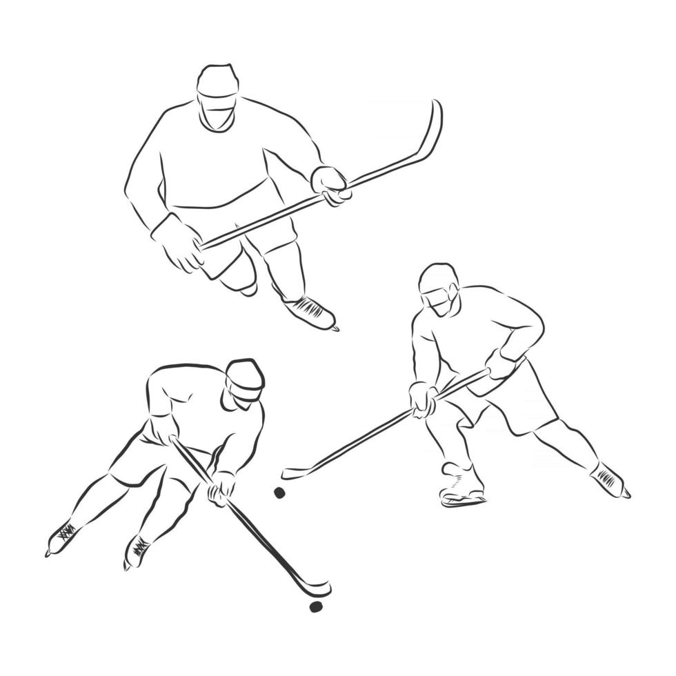 hand schets hockeyspeler hockeyspeler vector schets illustratie