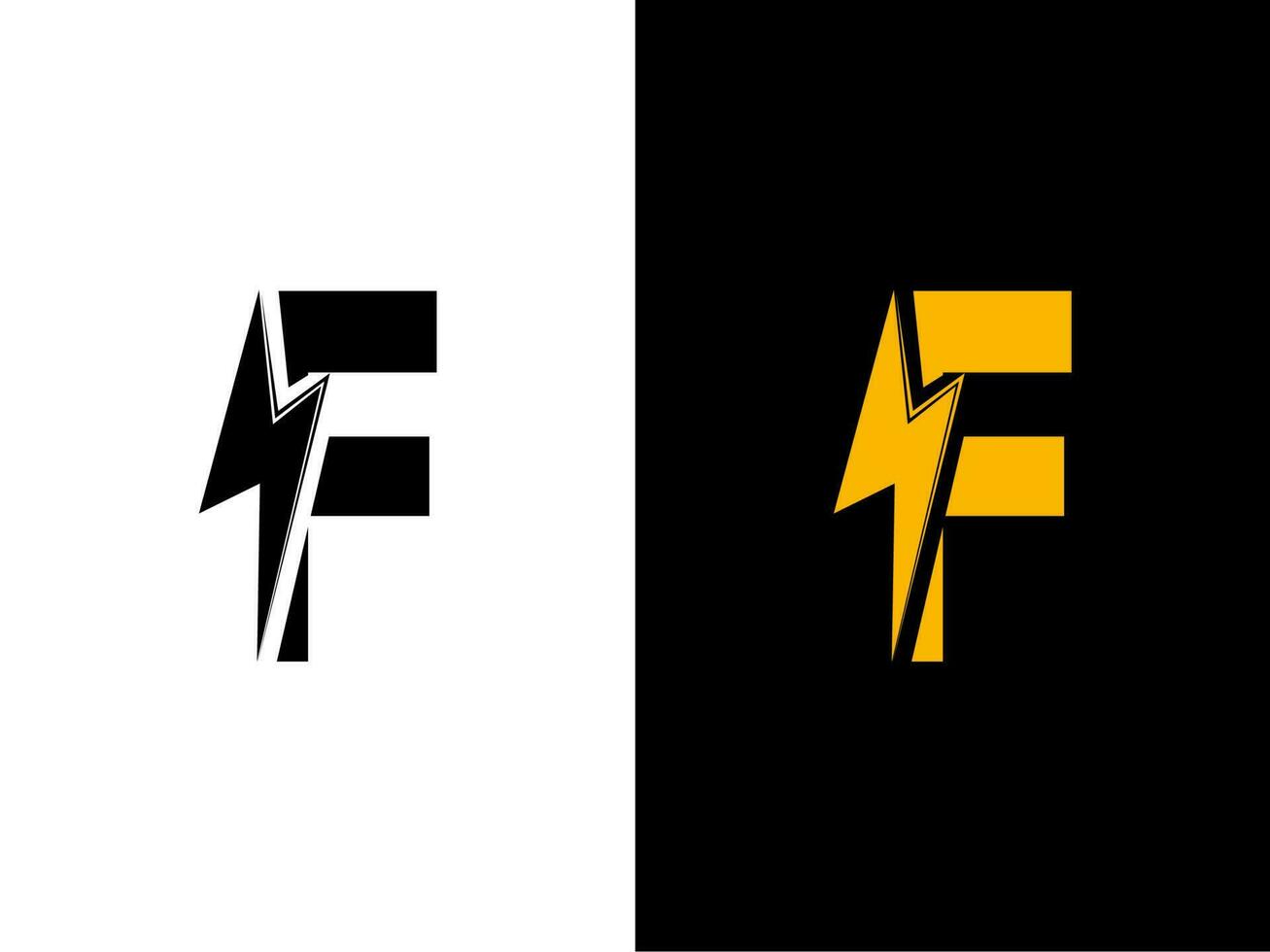 eerste brief f elektrisch logo vector