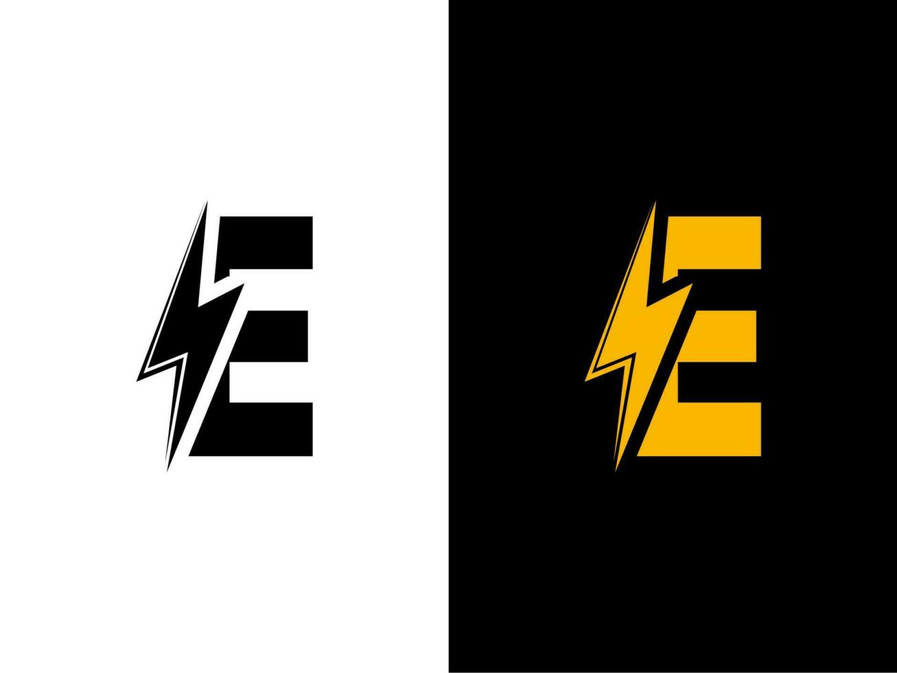 eerste brief e elektrisch logo vector