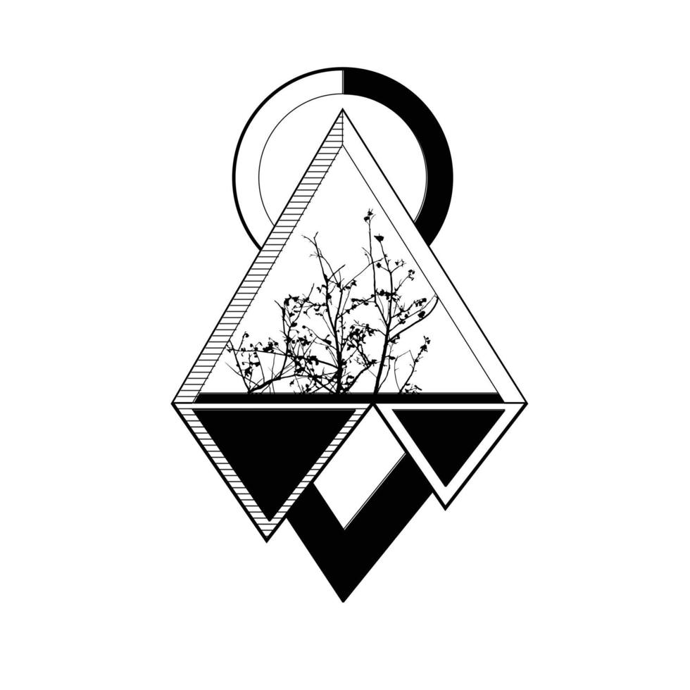 tattoo driehoek geomatische illustratie symboolstijl vector