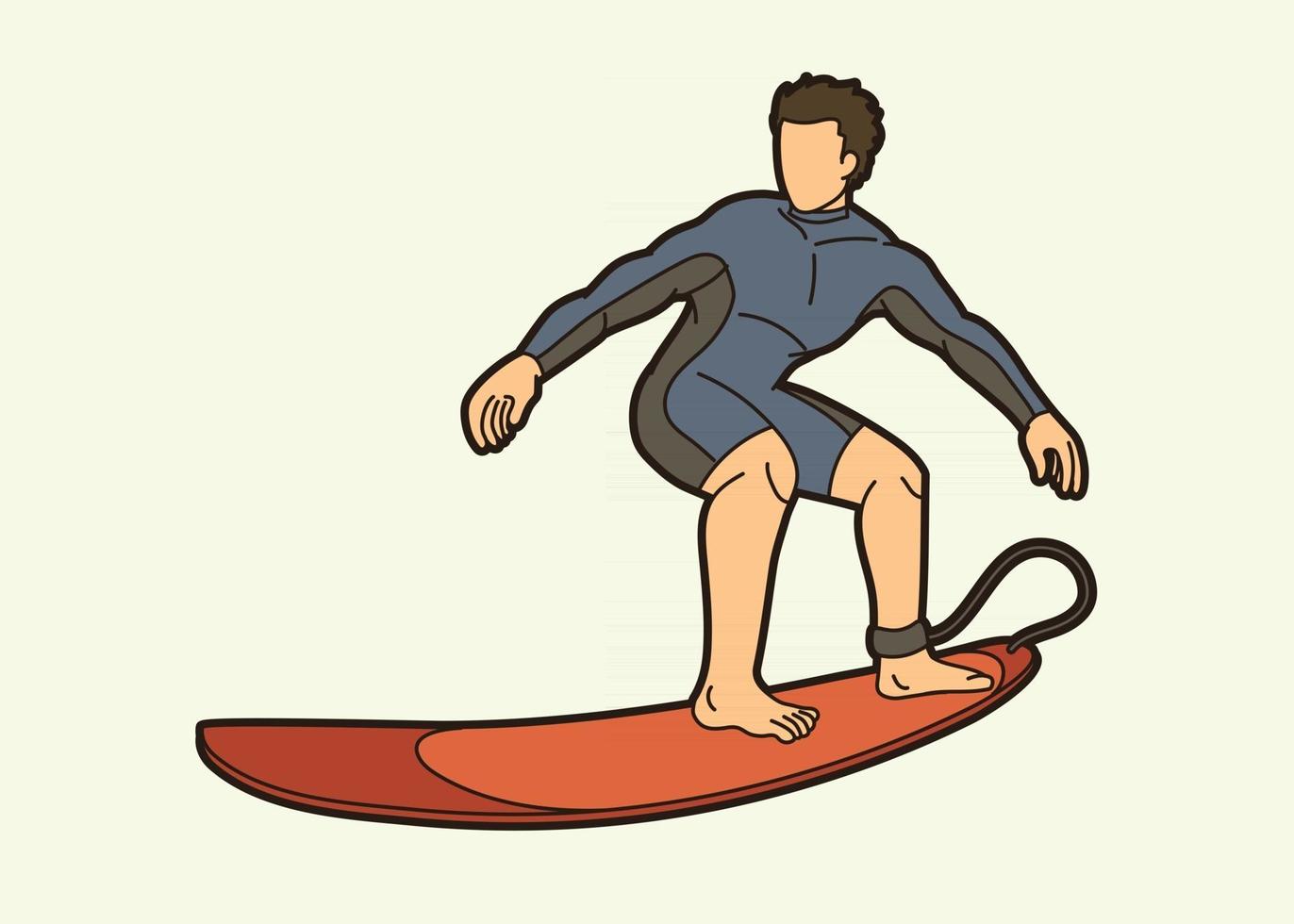 surfen sport speler vector