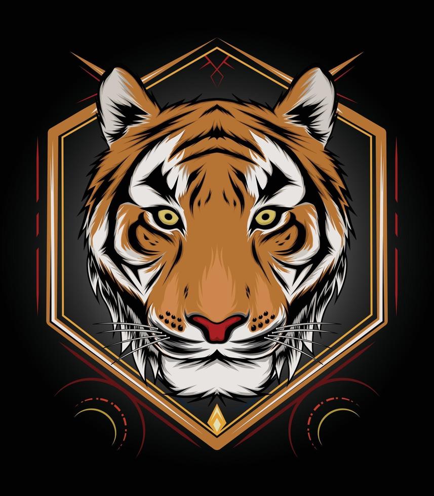 tijger hoofd illustratie voor t-shirt mascotte logo teamsport vector