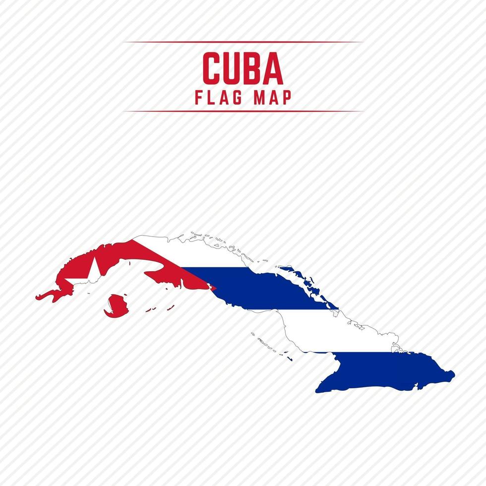 vlag kaart van cuba vector