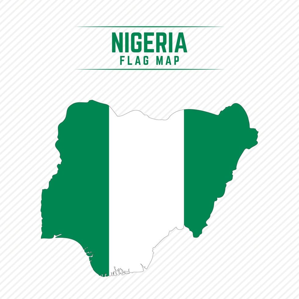 vlag kaart van nigeria vector