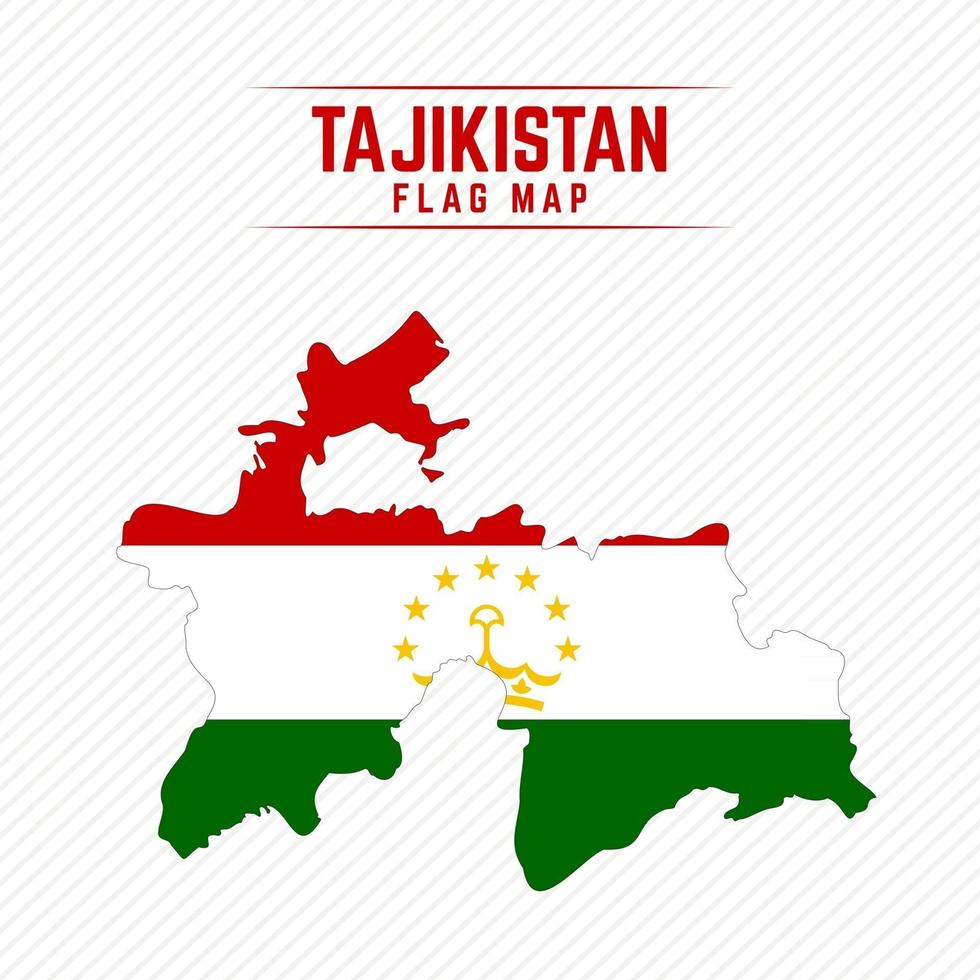 vlag kaart van tajikistan vector