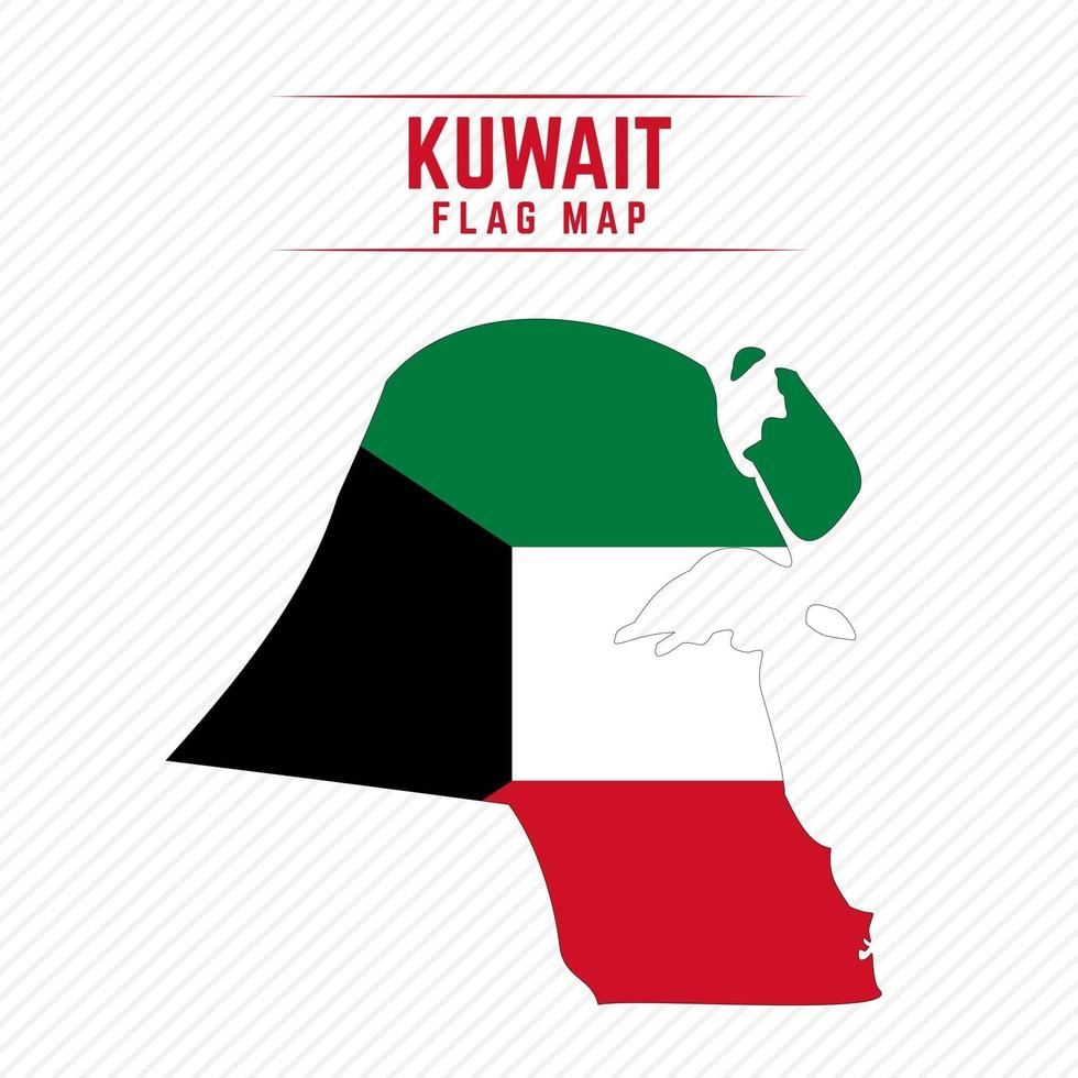vlag kaart van Koeweit vector