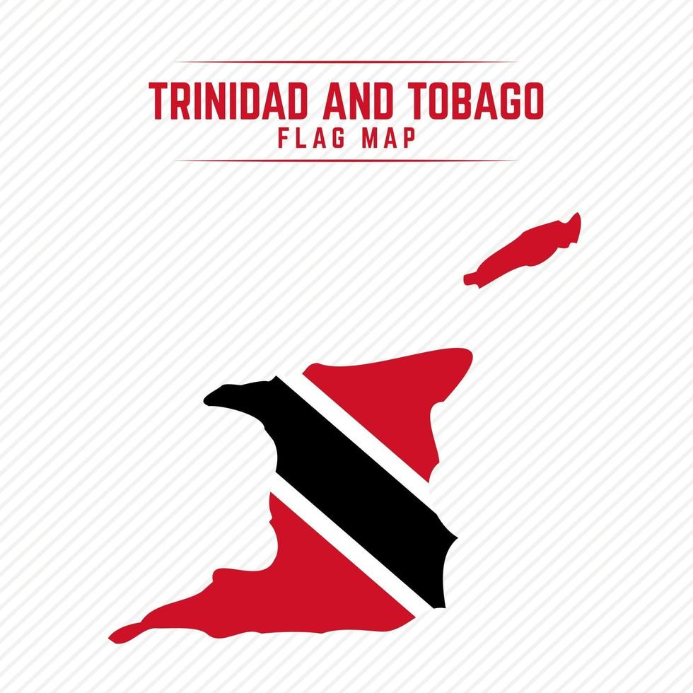 vlag kaart van trinidad en tobago vector