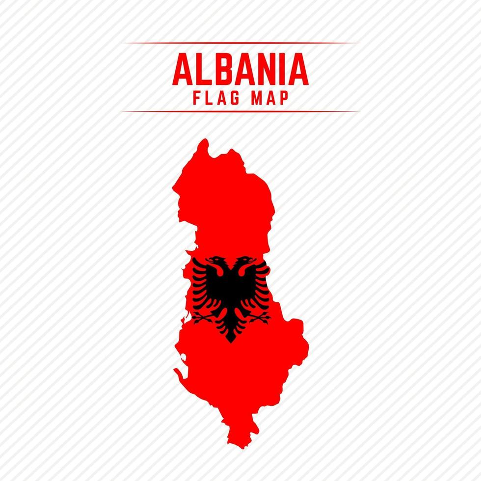 vlag kaart van albanië vector