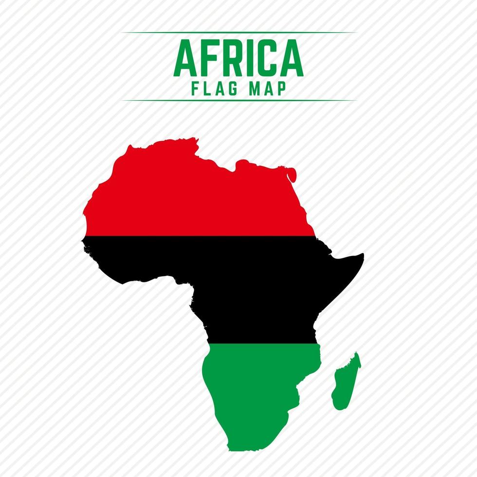 vlag kaart van Afrika vector