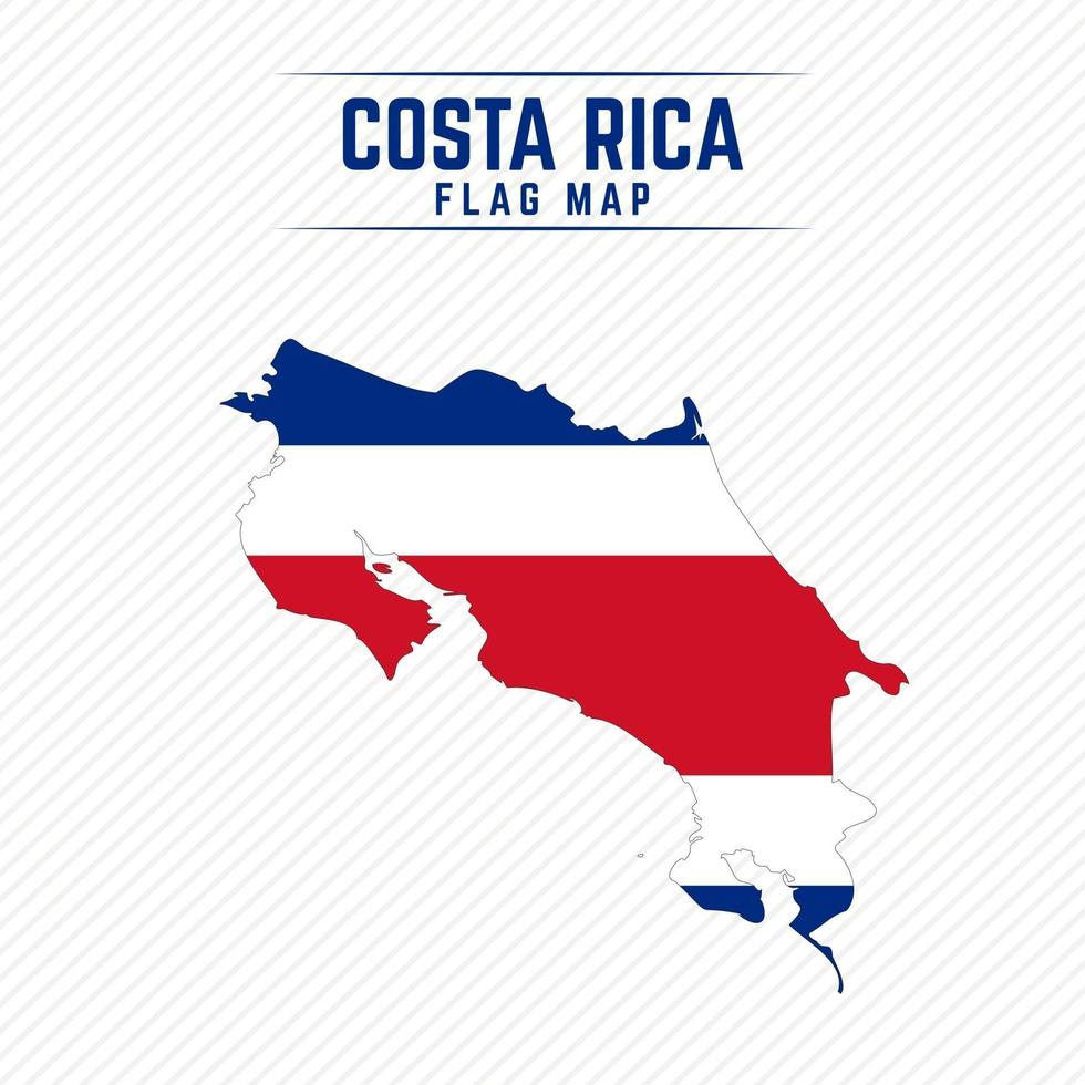 vlag kaart van costa rica vector