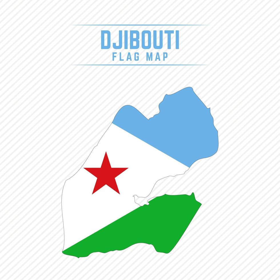 vlag kaart van djibouti vector