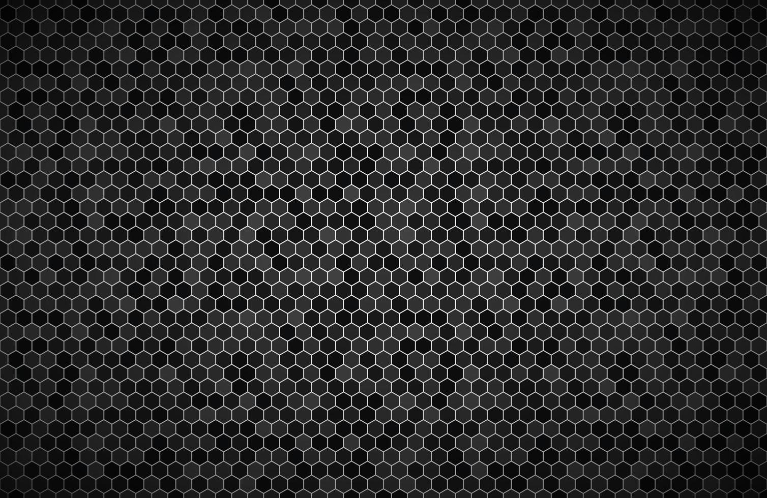 donkere breedbeeldachtergrond met zeshoeken met verschillende transparanten moderne zwarte geometrisch ontwerp eenvoudige vectorillustratie vector