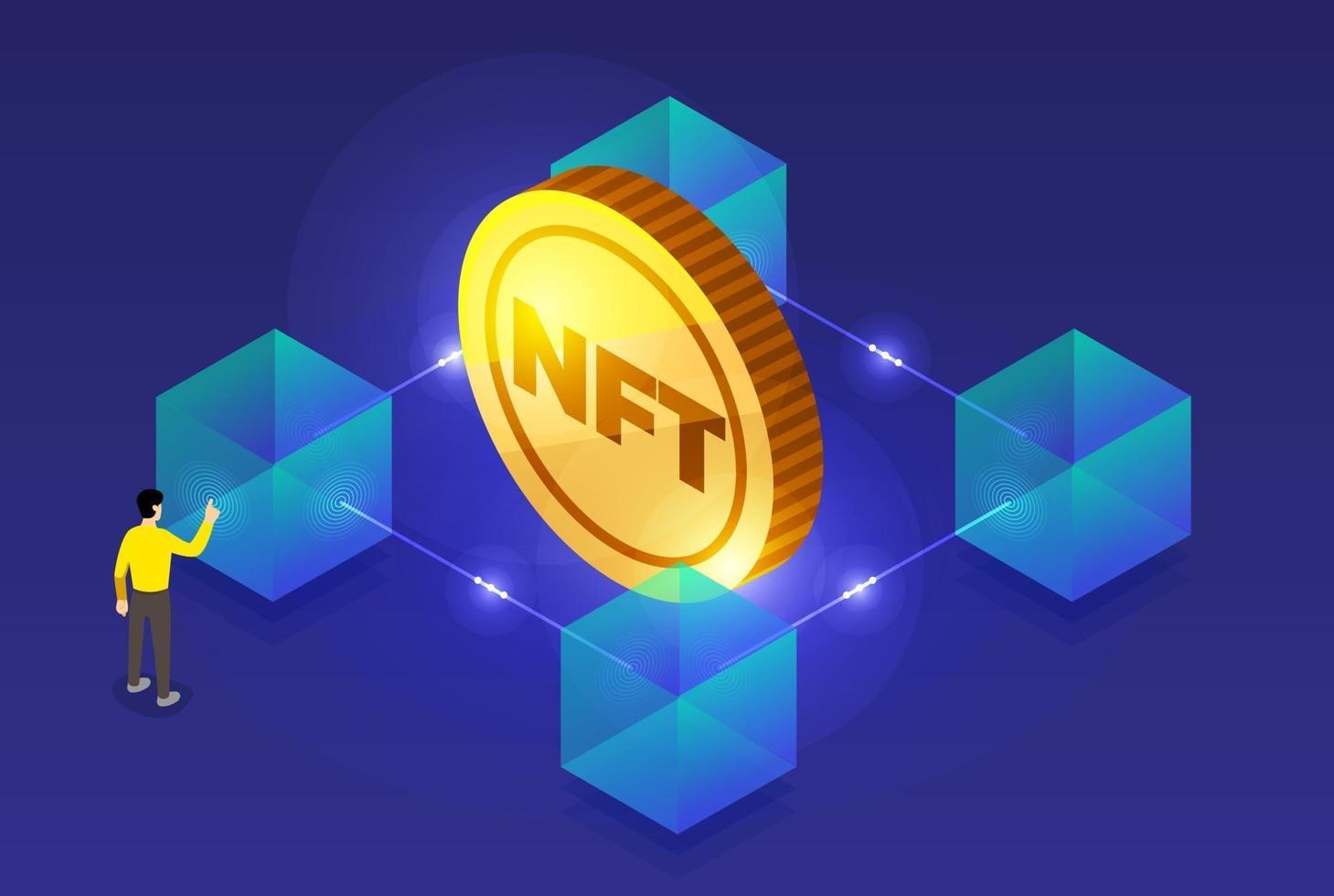 nft niet-vervangbare token vectorillustraties vector