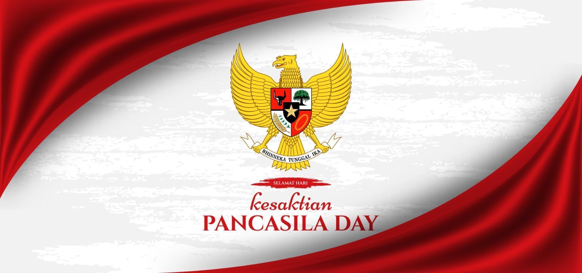 mooie gelukkige pancasila dag indonesië achtergrond vector