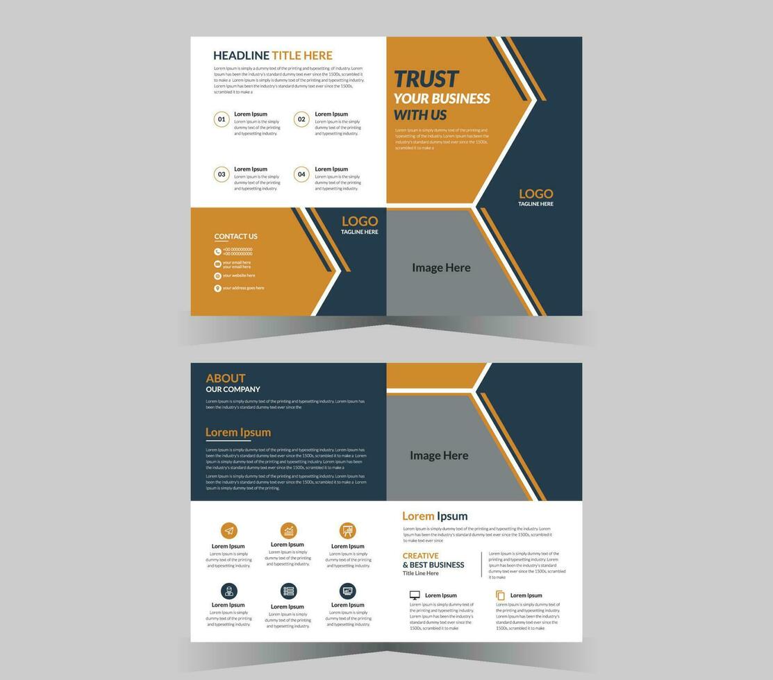 tweevoudig brochure sjabloon en vector ontwerp.
