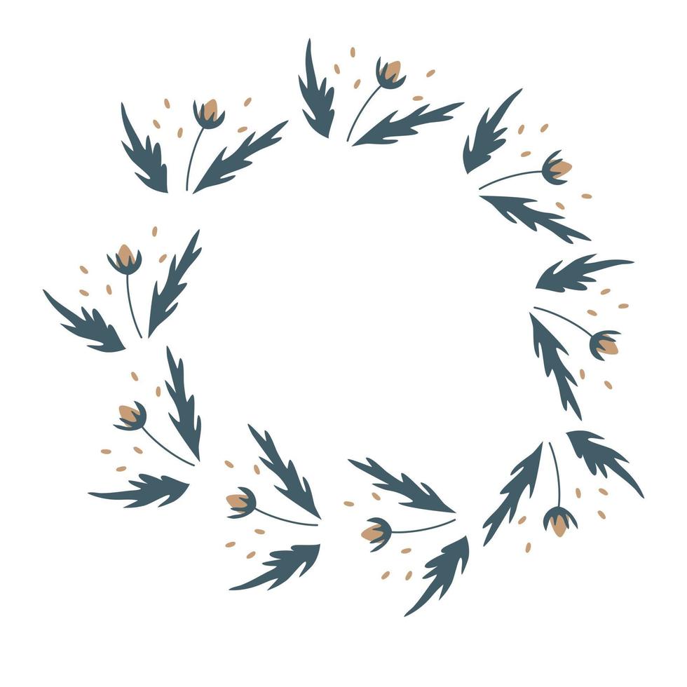 vector bloem krans met bloesem en bladeren bloemen frame voor wenskaarten bruiloft kaarten ontwerp geïsoleerde witte achtergrond