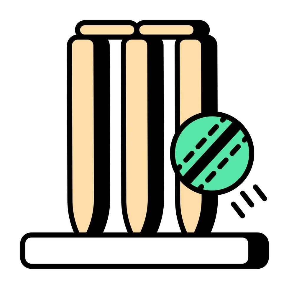 een geweldig design icoon van cricket wicket vector