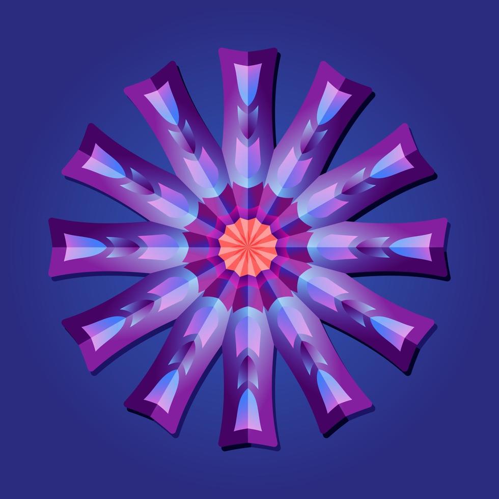 dit is violet een geometrische veelhoekige mandala in de vorm van een ster vector