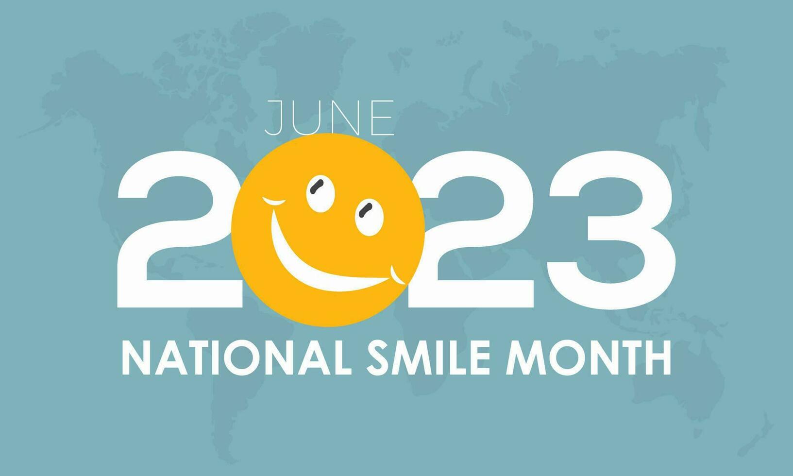 2023 concept nationaal glimlach maand vriendschap, mondeling Gezondheid, geluk vector illustratie sjabloon